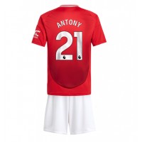 Echipament fotbal Manchester United Antony #21 Tricou Acasa 2024-25 pentru copii maneca scurta (+ Pantaloni scurti)